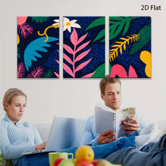 2D flat 1pc Botanical Bloom Lush Tropical Leaves Wall Art Decor Living Room Bedroom Gallery Wrapped Canvas Prints Modern Farmhouse Coastal Style