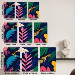 2D flat 1pc Botanical Bloom Lush Tropical Leaves Wall Art Decor Living Room Bedroom Gallery Wrapped Canvas Prints Modern Farmhouse Coastal Style