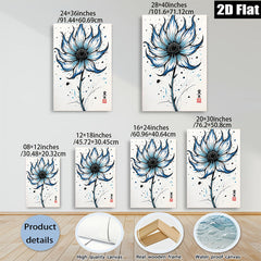 2D flat 1pc Botanical Blue Floral Wall Art Modern Farmhouse Decor Living Room Bedroom Canvas Prints Aesthetic Room Decor Gifts for Her Housewarming