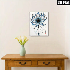 2D flat 1pc Botanical Blue Floral Wall Art Modern Farmhouse Decor Living Room Bedroom Canvas Prints Aesthetic Room Decor Gifts for Her Housewarming