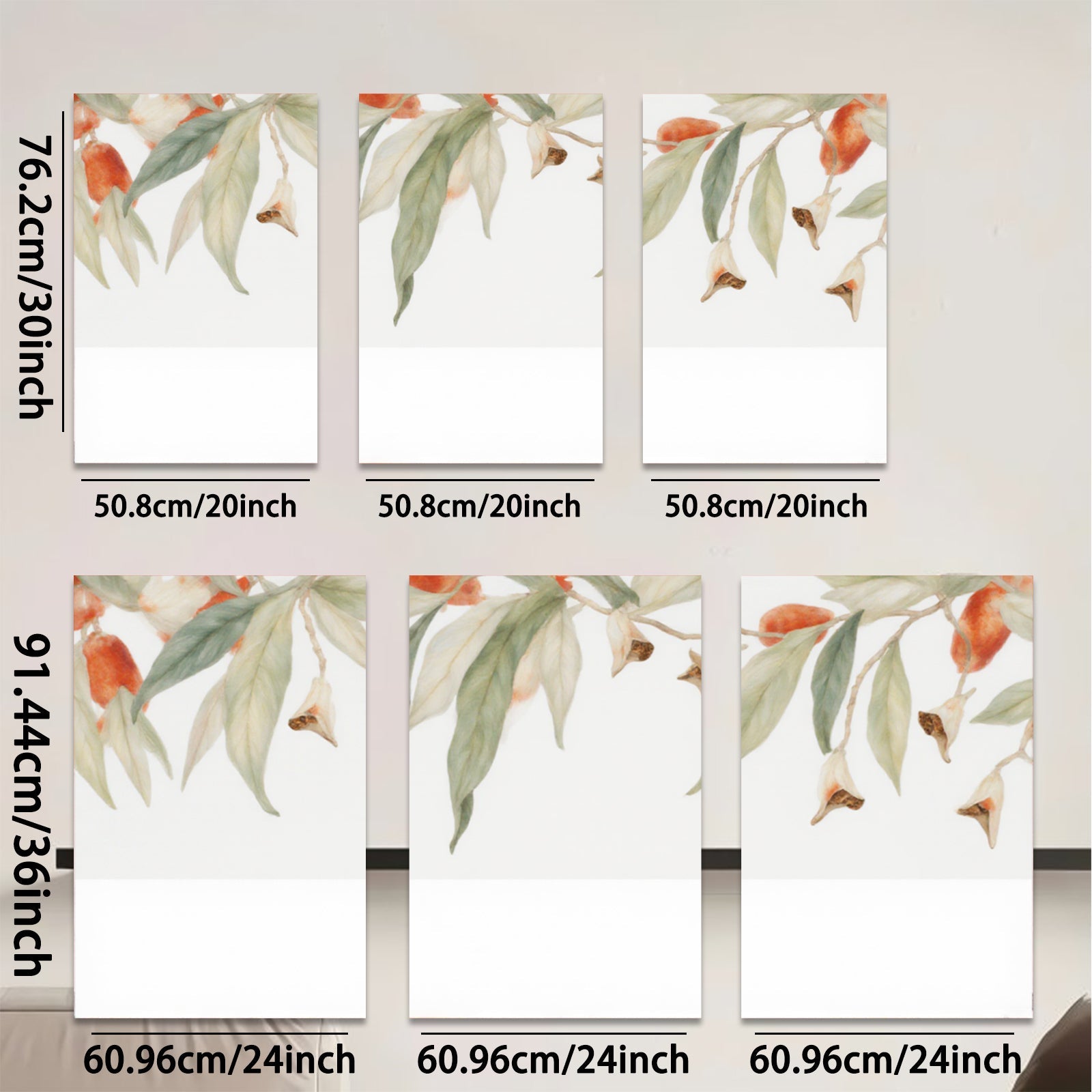 2D flat 1pc Botanical Branch Wall Art Prints Nature Inspired Floral Home Decor Living Room Bedroom Gallery Wrapped Canvas Modern Farmhouse Rustic Chic Cozy Aesthetic