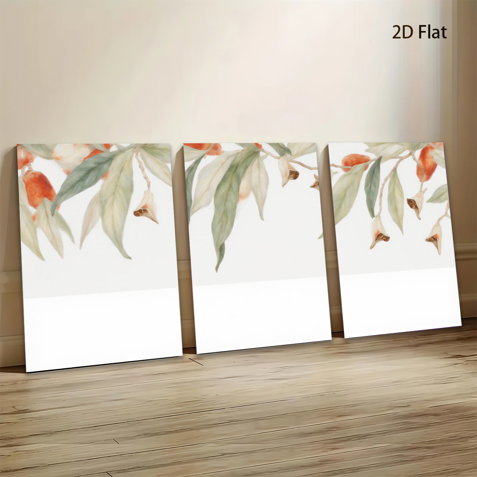 2D flat 1pc Botanical Branch Wall Art Prints Nature Inspired Floral Home Decor Living Room Bedroom Gallery Wrapped Canvas Modern Farmhouse Rustic Chic Cozy Aesthetic
