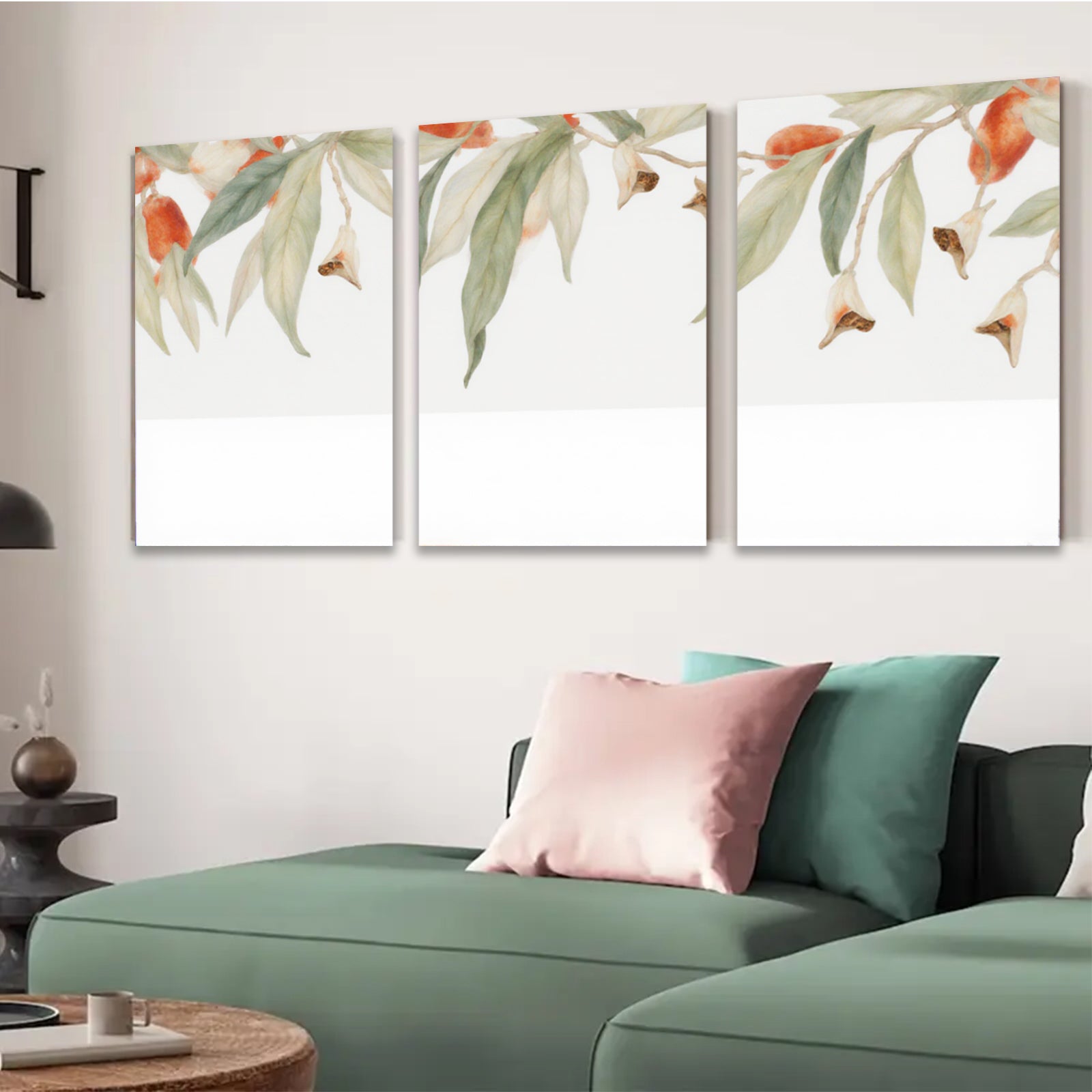 2D flat 1pc Botanical Branch Wall Art Prints Nature Inspired Floral Home Decor Living Room Bedroom Gallery Wrapped Canvas Modern Farmhouse Rustic Chic Cozy Aesthetic