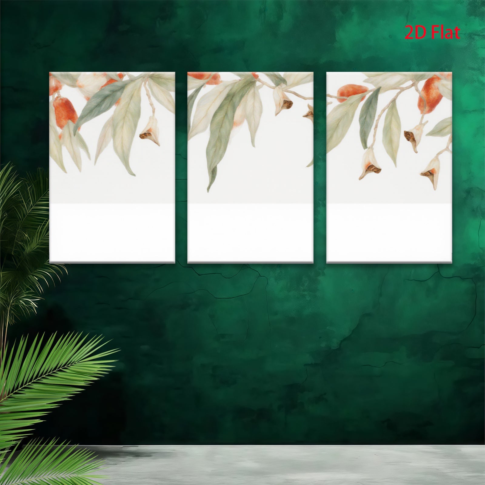 2D flat 1pc Botanical Branch Wall Art Prints Nature Inspired Floral Home Decor Living Room Bedroom Gallery Wrapped Canvas Modern Farmhouse Rustic Chic Cozy Aesthetic