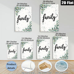 2D flat 1pc Botanical Family Word Art Wall Decor Living Room Bedroom Modern Farmhouse Gallery Wrapped Canvas Prints for Home Decor Cozy Vibes