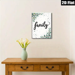 2D flat 1pc Botanical Family Word Art Wall Decor Living Room Bedroom Modern Farmhouse Gallery Wrapped Canvas Prints for Home Decor Cozy Vibes
