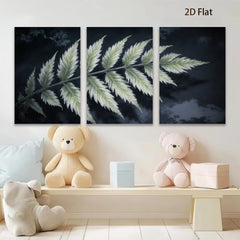 2D flat 1pc Botanical Fern Frond Wall Art Living Room Bedroom Modern Farmhouse Decor Gallery Wrapped Canvas Prints Ready to Hang Large Size