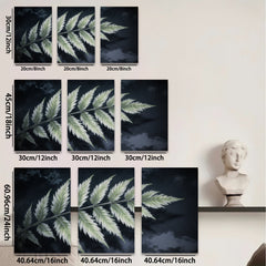 2D flat 1pc Botanical Fern Frond Wall Art Living Room Bedroom Modern Farmhouse Decor Gallery Wrapped Canvas Prints Ready to Hang Large Size