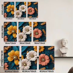 2D flat 1pc Botanical Floral Art Vivid Blooms Cozy Farmhouse Wall Decor Living Room Bedroom Gallery Wrapped Canvas Print