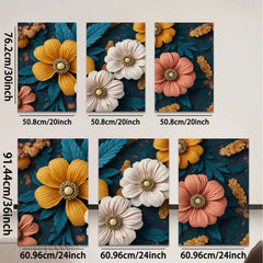 2D flat 1pc Botanical Floral Art Vivid Blooms Cozy Farmhouse Wall Decor Living Room Bedroom Gallery Wrapped Canvas Print