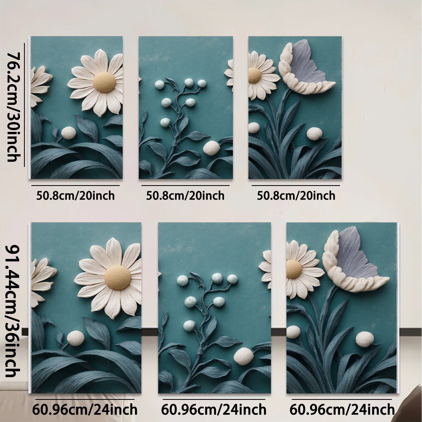 2D flat 1pc Botanical Floral Artwork Cozy Farmhouse Wall Decor Living Room Bedroom Modern Gallery Wrapped Canvas Print Ready to Hang