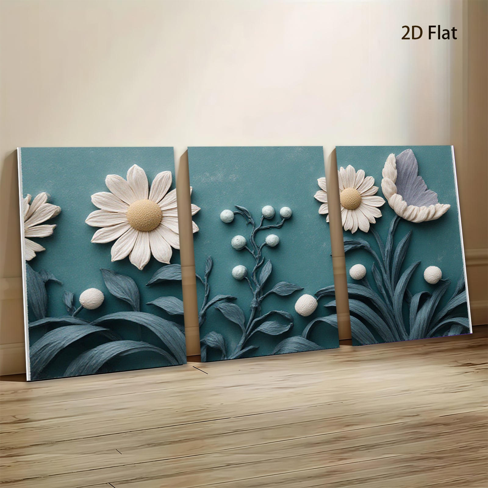 2D flat 1pc Botanical Floral Artwork Cozy Farmhouse Wall Decor Living Room Bedroom Modern Gallery Wrapped Canvas Print Ready to Hang