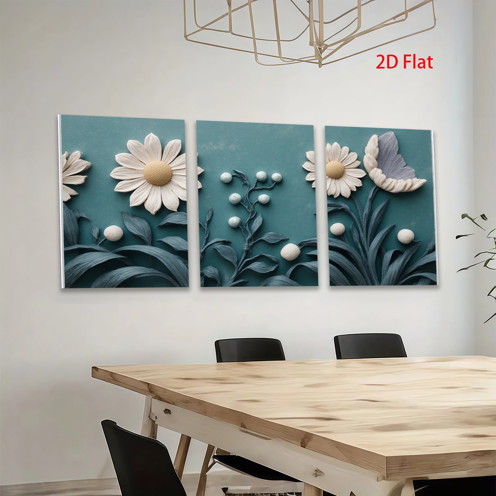 2D flat 1pc Botanical Floral Artwork Cozy Farmhouse Wall Decor Living Room Bedroom Modern Gallery Wrapped Canvas Print Ready to Hang
