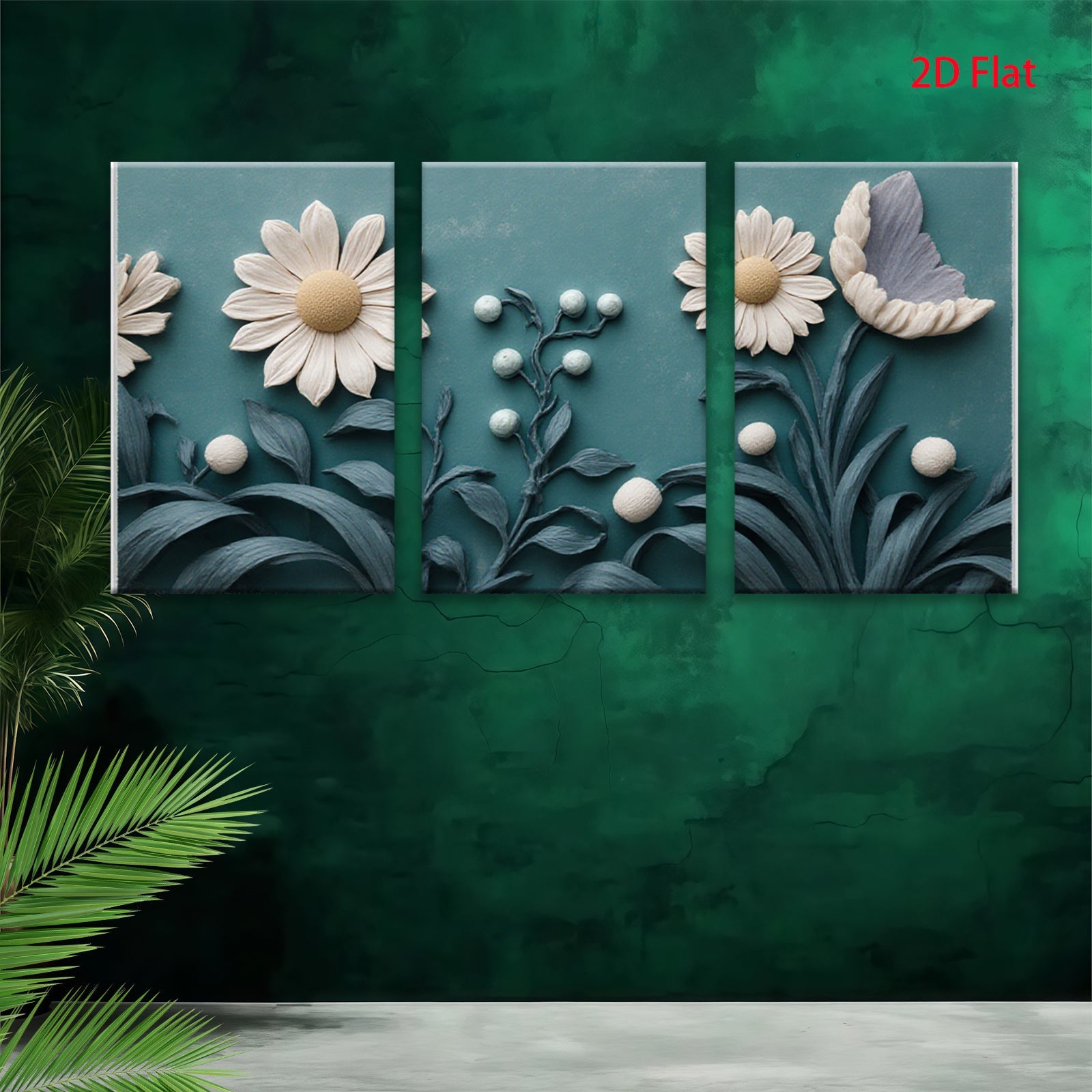 2D flat 1pc Botanical Floral Artwork Cozy Farmhouse Wall Decor Living Room Bedroom Modern Gallery Wrapped Canvas Print Ready to Hang