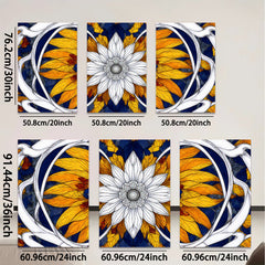 2D flat 1pc Botanical Floral Artwork Vivid Orange White Petals Gallery Wall Decor Living Room Bedroom Home Office Modern Farmhouse Style