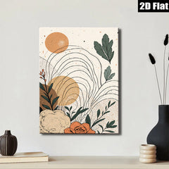 2D flat 1pc Botanical Floral Line Art Wall Decor Modern Farmhouse Living Room Bedroom Canvas Prints Gallery Wrapped Art Home Decor