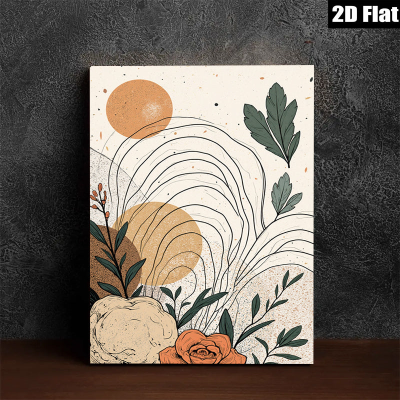 2D flat 1pc Botanical Floral Line Art Wall Decor Modern Farmhouse Living Room Bedroom Canvas Prints Gallery Wrapped Art Home Decor