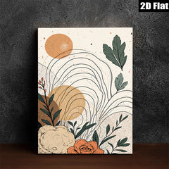 2D flat 1pc Botanical Floral Line Art Wall Decor Modern Farmhouse Living Room Bedroom Canvas Prints Gallery Wrapped Art Home Decor