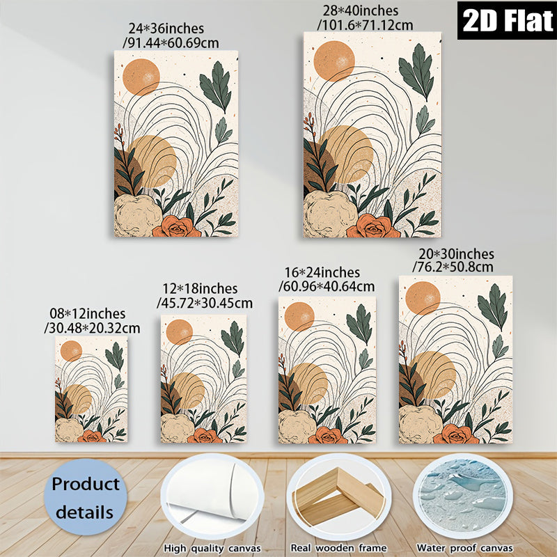 2D flat 1pc Botanical Floral Line Art Wall Decor Modern Farmhouse Living Room Bedroom Canvas Prints Gallery Wrapped Art Home Decor