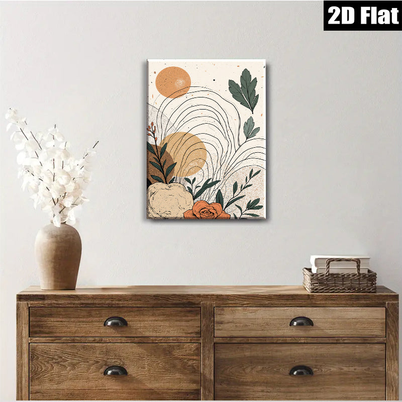2D flat 1pc Botanical Floral Line Art Wall Decor Modern Farmhouse Living Room Bedroom Canvas Prints Gallery Wrapped Art Home Decor