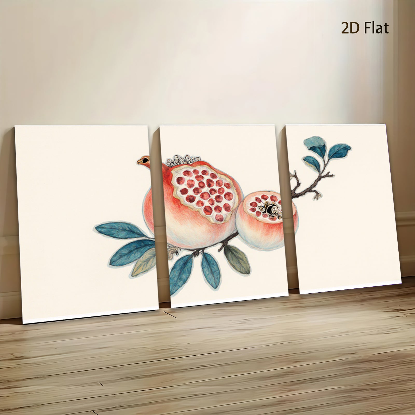 2D flat 1pc Botanical Fruit Branch Painting Wall Art Decor for Living Room Bedroom Kitchen Dining Room Gallery Wrapped Canvas Prints Modern Farmhouse Style