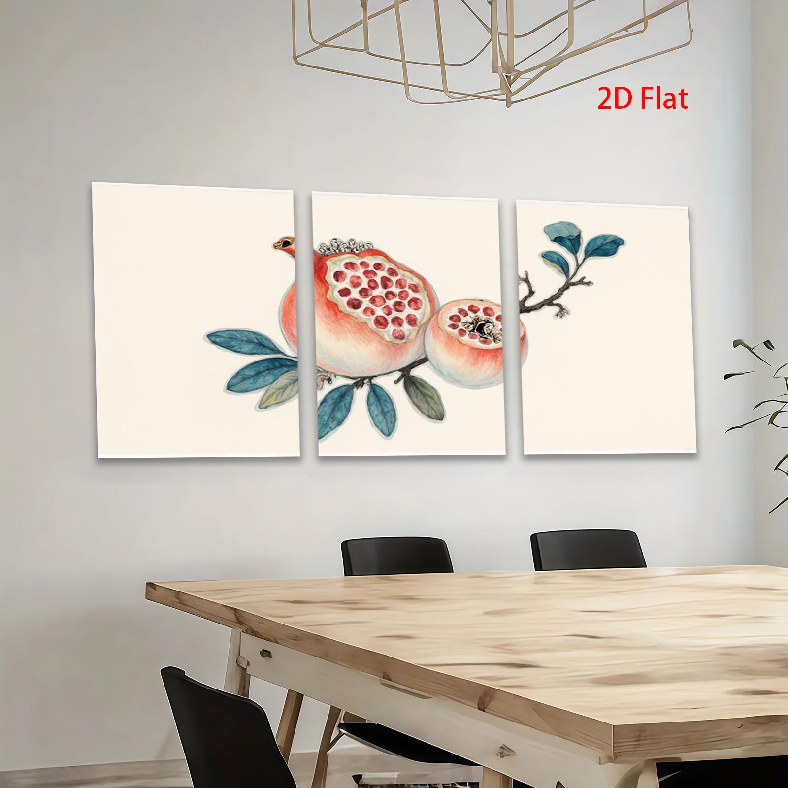 2D flat 1pc Botanical Fruit Branch Painting Wall Art Decor for Living Room Bedroom Kitchen Dining Room Gallery Wrapped Canvas Prints Modern Farmhouse Style