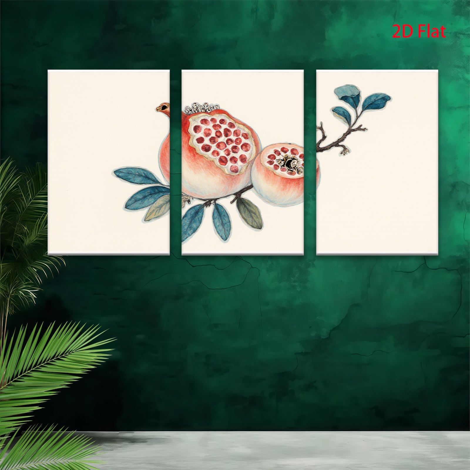 2D flat 1pc Botanical Fruit Branch Painting Wall Art Decor for Living Room Bedroom Kitchen Dining Room Gallery Wrapped Canvas Prints Modern Farmhouse Style