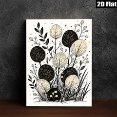 2D flat 1pc Botanical Gold Foliage Wall Art Modern Farmhouse Decor Living Room Bedroom Canvas Prints Gallery Wrapped Ready To Hang Minimalist Aesthetic