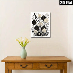 2D flat 1pc Botanical Gold Foliage Wall Art Modern Farmhouse Decor Living Room Bedroom Canvas Prints Gallery Wrapped Ready To Hang Minimalist Aesthetic