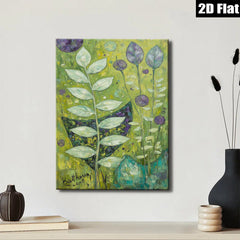 2D flat 1pc Botanical Greenery Wall Art Lush Foliage Home Decor Living Room Bedroom Modern Farmhouse Gallery Wrapped Canvas Prints Coastal Beach Style