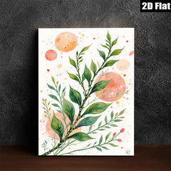 2D flat 1pc Botanical Greenery Wall Art Modern Farmhouse Decor Living Room Bedroom Gallery Wrapped Canvas Prints Ready to Hang Coastal Aesthetic