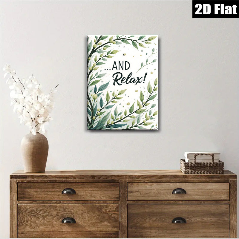 2D flat 1pc Botanical Greenery Wall Art Prints Modern Farmhouse Decor Living Room Bedroom Gallery Wrapped Canvas Art Prints Cozy Home Aesthetic