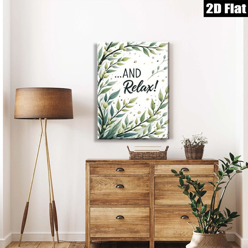 2D flat 1pc Botanical Greenery Wall Art Prints Modern Farmhouse Decor Living Room Bedroom Gallery Wrapped Canvas Art Prints Cozy Home Aesthetic