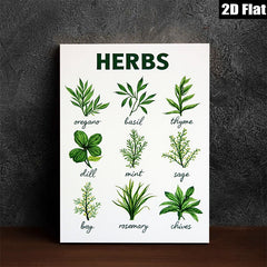 2D flat 1pc Botanical Herb Garden Wall Art Prints Kitchen Decor Farmhouse Style Dining Room Living Room Bedroom Gallery Wrapped Canvas Modern Minimalist