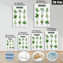 2D flat 1pc Botanical Herb Garden Wall Art Prints Kitchen Decor Farmhouse Style Dining Room Living Room Bedroom Gallery Wrapped Canvas Modern Minimalist