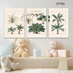 2D flat 1pc Botanical Illustration Palm Tree Leaves Wall Art Decor Living Room Bedroom Gallery Wrapped Canvas Prints Modern Farmhouse Aesthetic Home Decor