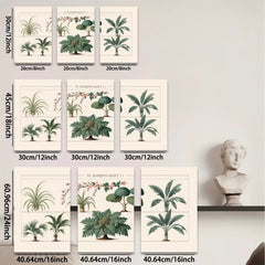 2D flat 1pc Botanical Illustration Palm Tree Leaves Wall Art Decor Living Room Bedroom Gallery Wrapped Canvas Prints Modern Farmhouse Aesthetic Home Decor
