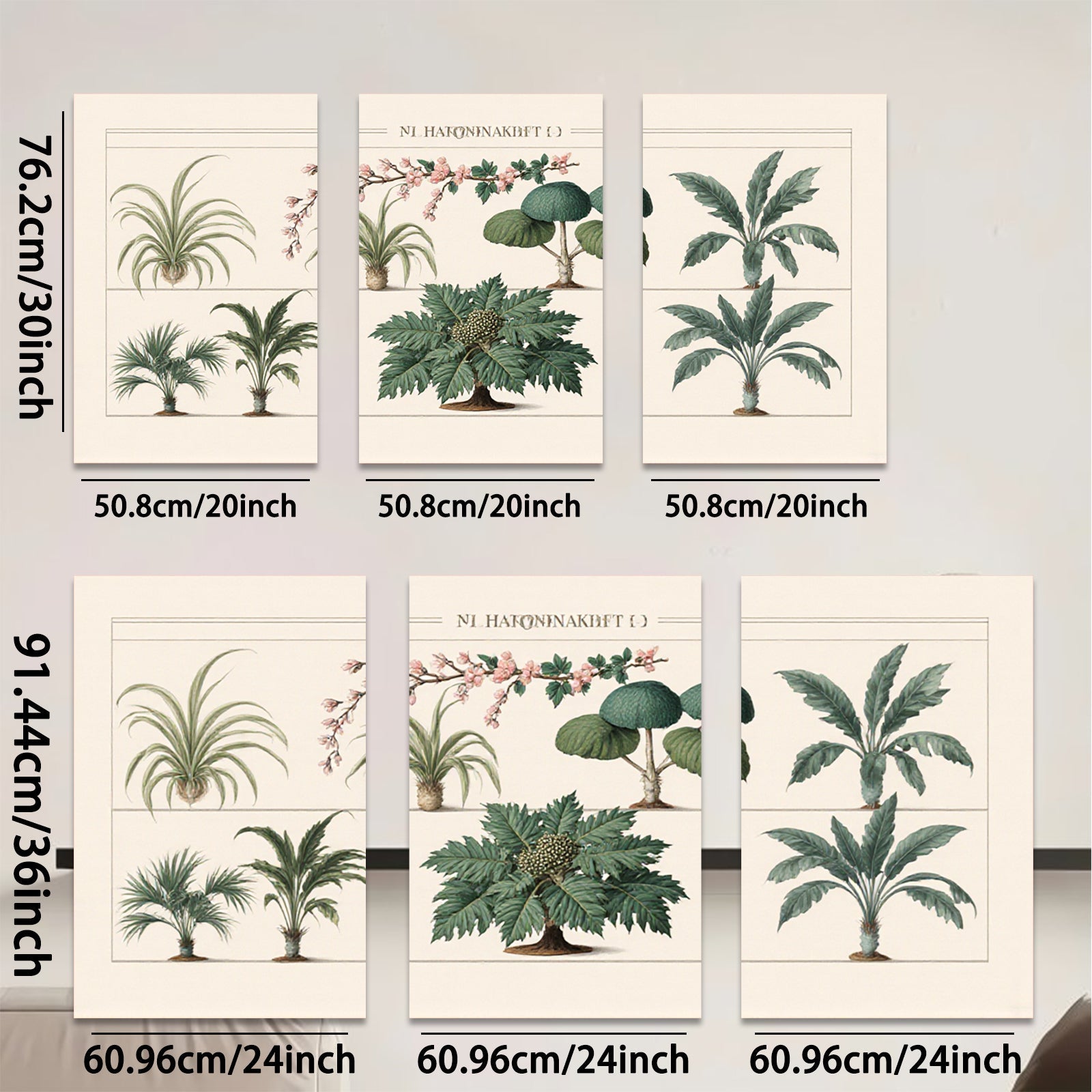 2D flat 1pc Botanical Illustration Palm Tree Leaves Wall Art Decor Living Room Bedroom Gallery Wrapped Canvas Prints Modern Farmhouse Aesthetic Home Decor