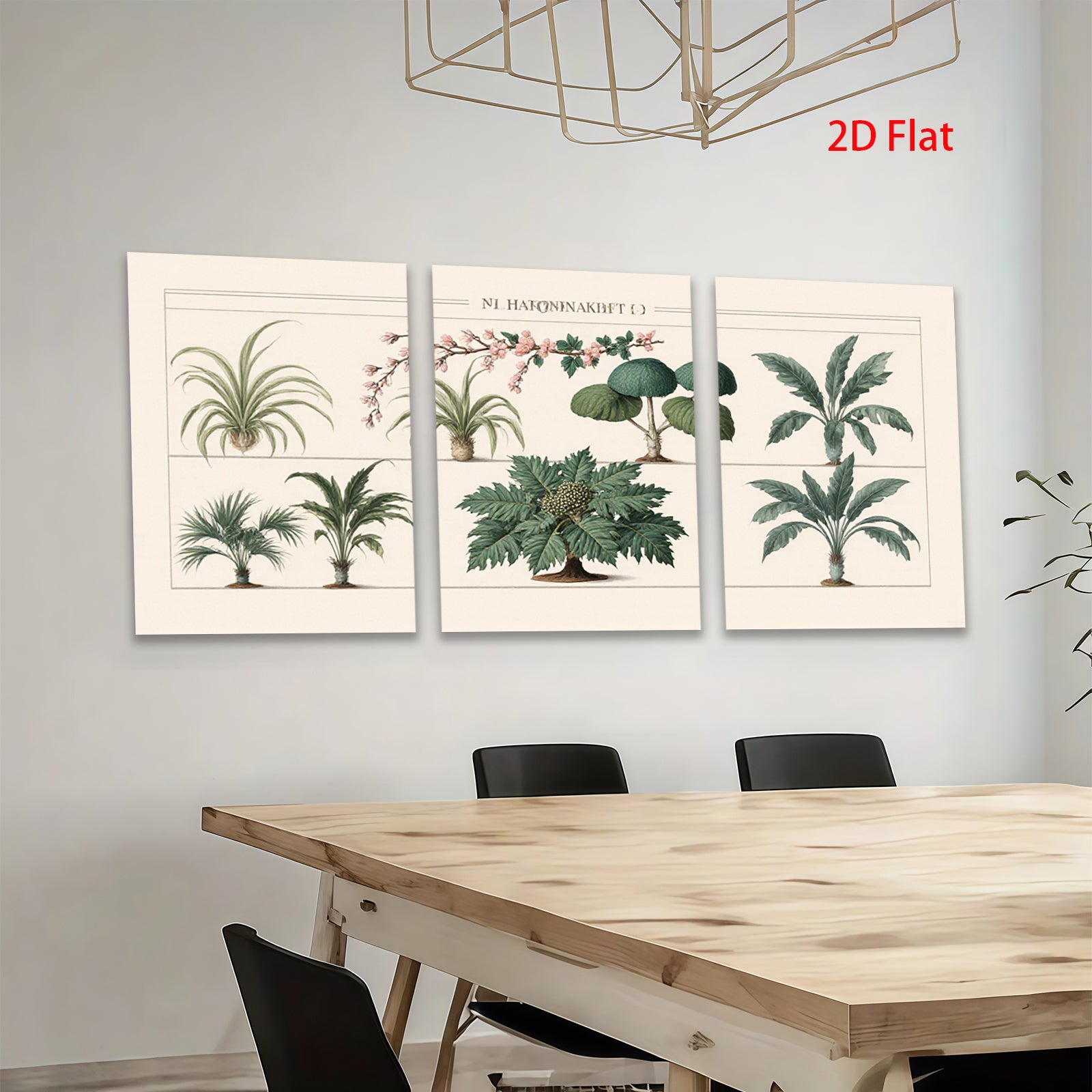 2D flat 1pc Botanical Illustration Palm Tree Leaves Wall Art Decor Living Room Bedroom Gallery Wrapped Canvas Prints Modern Farmhouse Aesthetic Home Decor