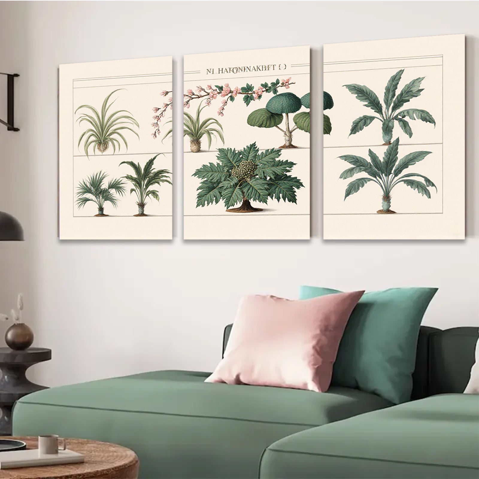 2D flat 1pc Botanical Illustration Palm Tree Leaves Wall Art Decor Living Room Bedroom Gallery Wrapped Canvas Prints Modern Farmhouse Aesthetic Home Decor