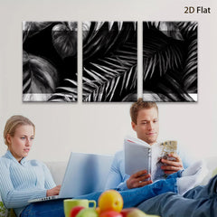 2D flat 1pc Botanical Leaf Wall Art Modern Farmhouse Decor Living Room Bedroom Canvas Prints Gallery Wrapped Teal Gray Neutral Tone Aesthetic Home Decor