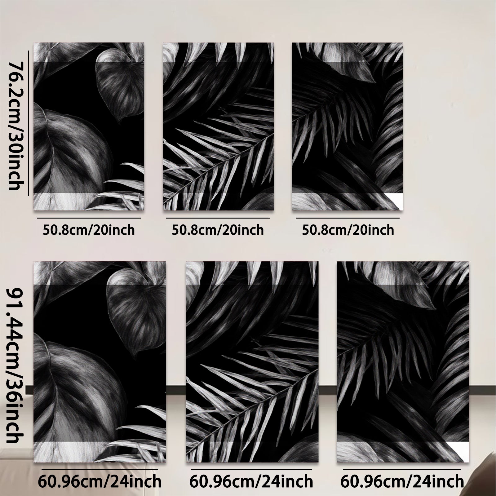 2D flat 1pc Botanical Leaf Wall Art Modern Farmhouse Decor Living Room Bedroom Canvas Prints Gallery Wrapped Teal Gray Neutral Tone Aesthetic Home Decor