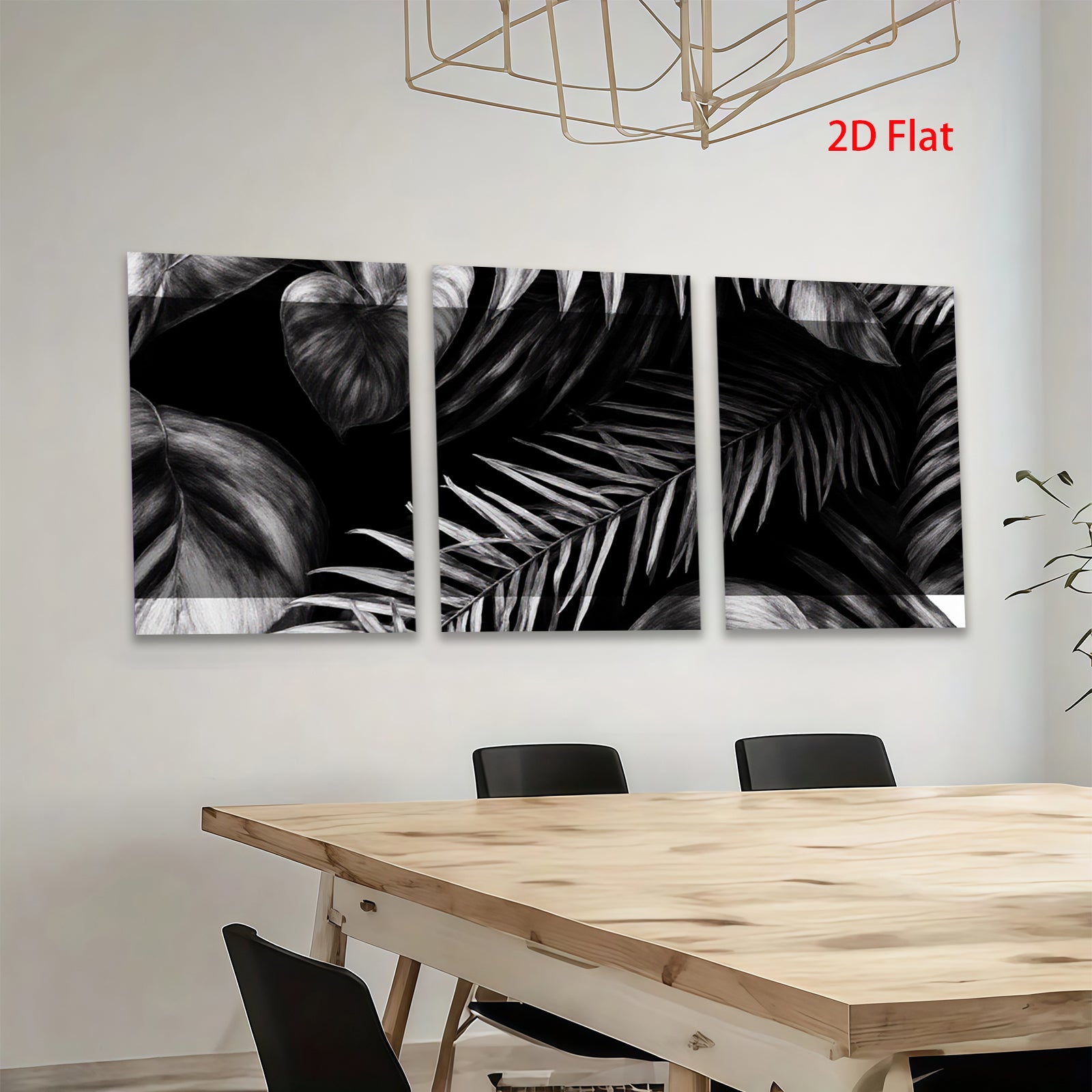 2D flat 1pc Botanical Leaf Wall Art Modern Farmhouse Decor Living Room Bedroom Canvas Prints Gallery Wrapped Teal Gray Neutral Tone Aesthetic Home Decor