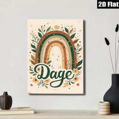 2D flat 1pc Botanical Rainbow Wall Art Floral Decor Living Room Bedroom Gallery Wrapped Canvas Prints Modern Farmhouse Aesthetic Home Decor Cozy Vibes