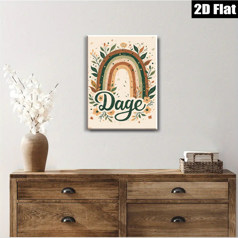 2D flat 1pc Botanical Rainbow Wall Art Floral Decor Living Room Bedroom Gallery Wrapped Canvas Prints Modern Farmhouse Aesthetic Home Decor Cozy Vibes