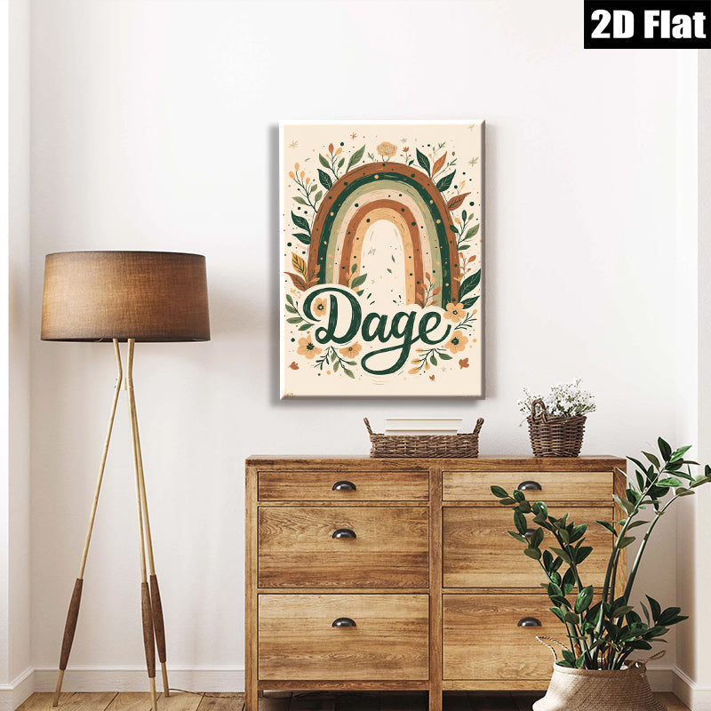 2D flat 1pc Botanical Rainbow Wall Art Floral Decor Living Room Bedroom Gallery Wrapped Canvas Prints Modern Farmhouse Aesthetic Home Decor Cozy Vibes