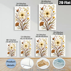 2D flat 1pc Botanical Study Dried Floral Arrangement Wall Art Farmhouse Decor Living Room Bedroom Gallery Wrapped Canvas Prints Modern Minimalist