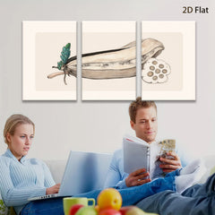 2D flat 1pc Botanical Study Pod with Seeds Farmhouse Wall Art Decor for Living Room Bedroom Gallery Wrapped Canvas Prints Modern Minimalist