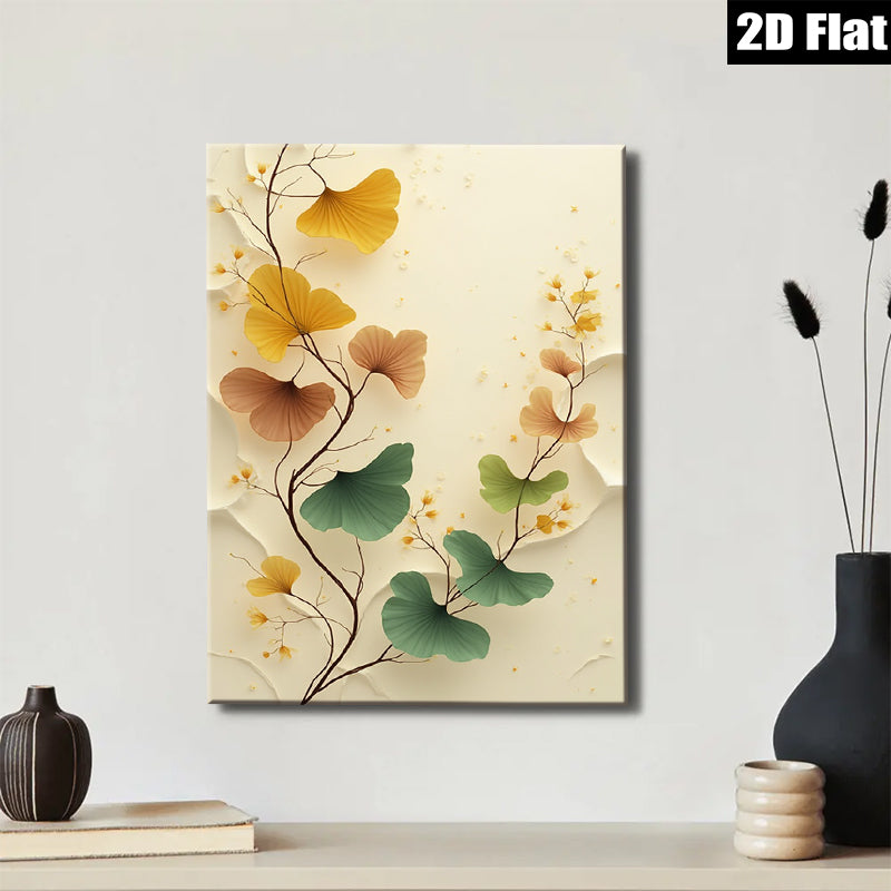 2D flat 1pc Botanical Wall Art Delicate Greenery Branch Design Modern Farmhouse Living Room Bedroom Decor Canvas Prints Ready to Hang Gallery Wrapped