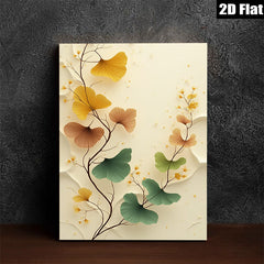 2D flat 1pc Botanical Wall Art Delicate Greenery Branch Design Modern Farmhouse Living Room Bedroom Decor Canvas Prints Ready to Hang Gallery Wrapped